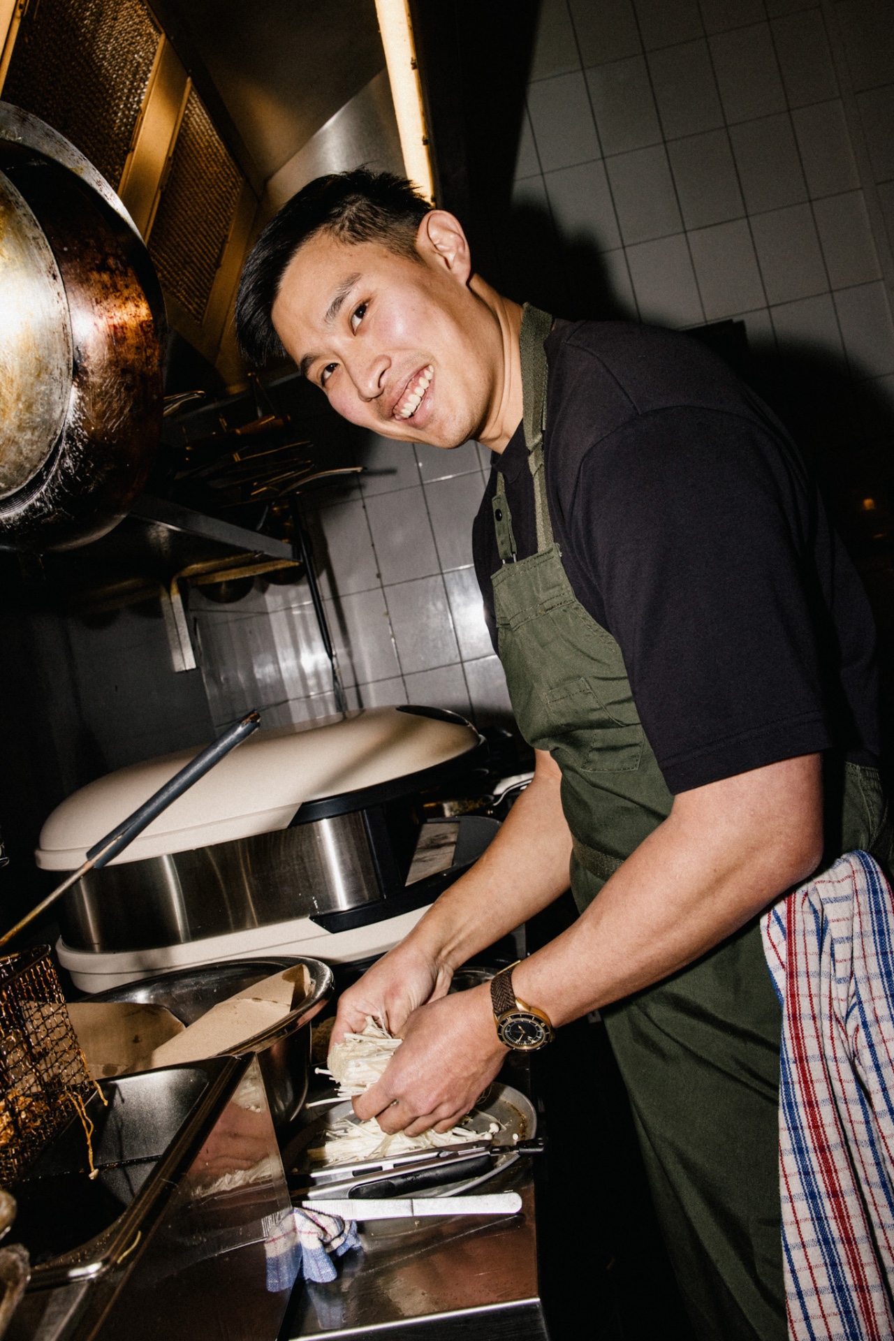 Portrait of the host of ette in a home kitchen